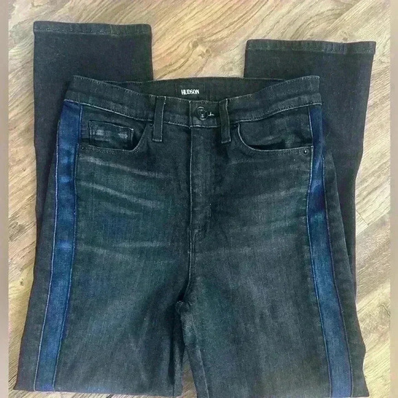 Hudson Zoeey High Rise Crop Inset. Jeans 28. Exc cond. Blue denim stripe… - Picture 7 of 16